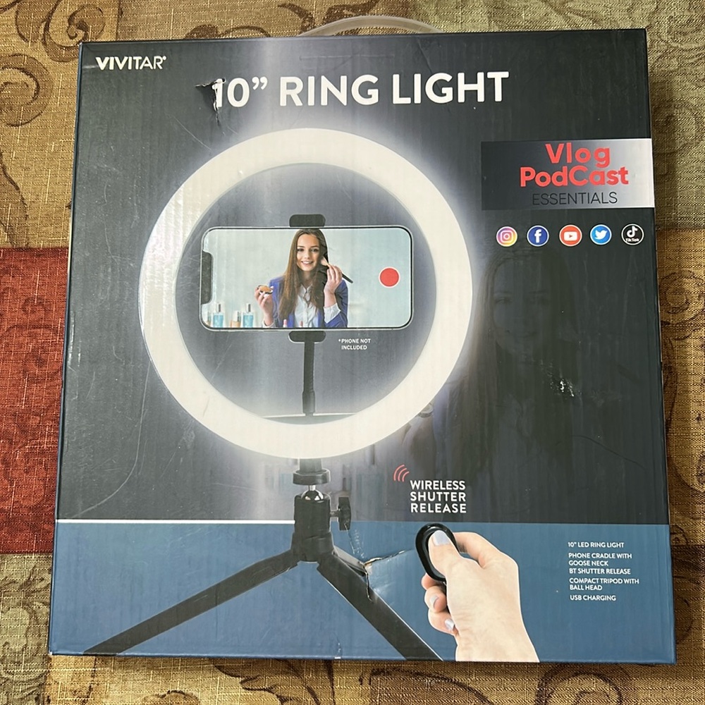 Vivitar 10” Ring Light New in Box